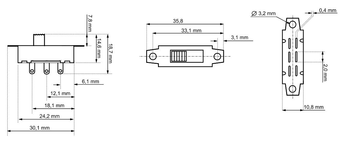 Goobay Schiebeschalter 1x UM - 3 Polig In Silber/Messing